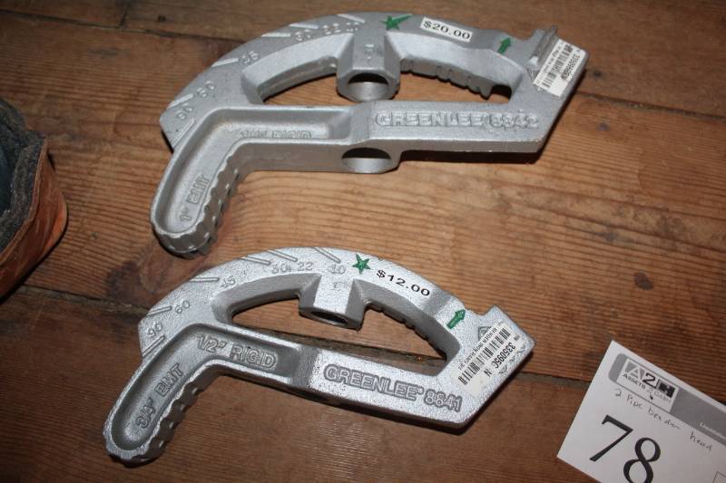 lot 78 image: Ridgid Greenlee Pipe Bender Heads