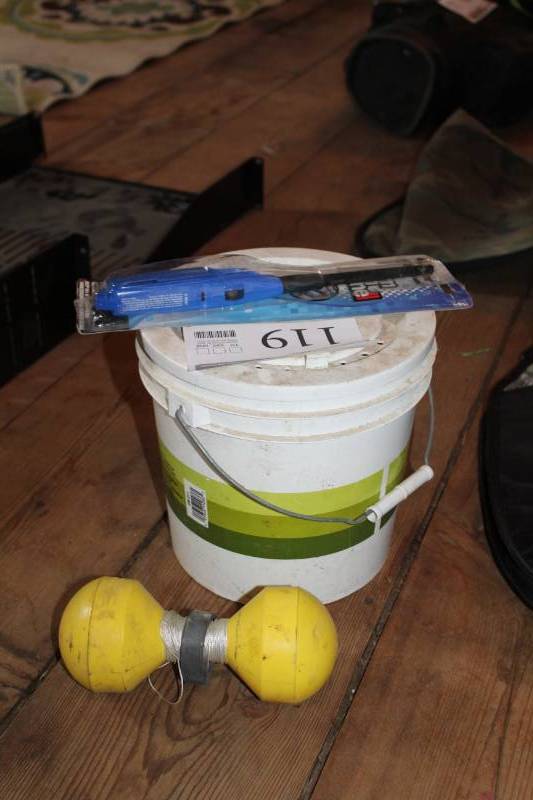 lot 119 image: Bait Bucket, Aim-n-Flame Lighter