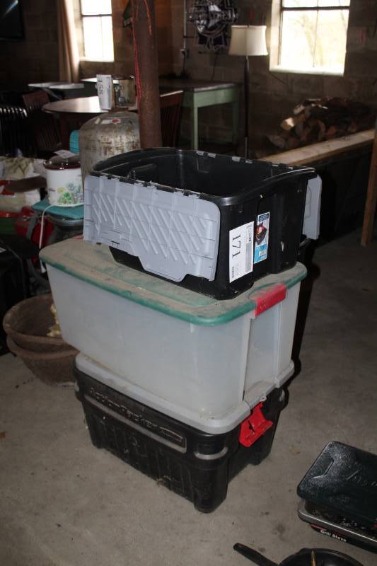 lot 171 image: Plastic Storage Bins with Lids