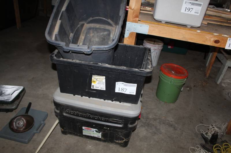 lot 187 image: Plastic Storage Bins