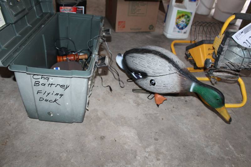 lot 215 image: Flambeaus Skyscraper Flying Duck Decoy, Duck Call