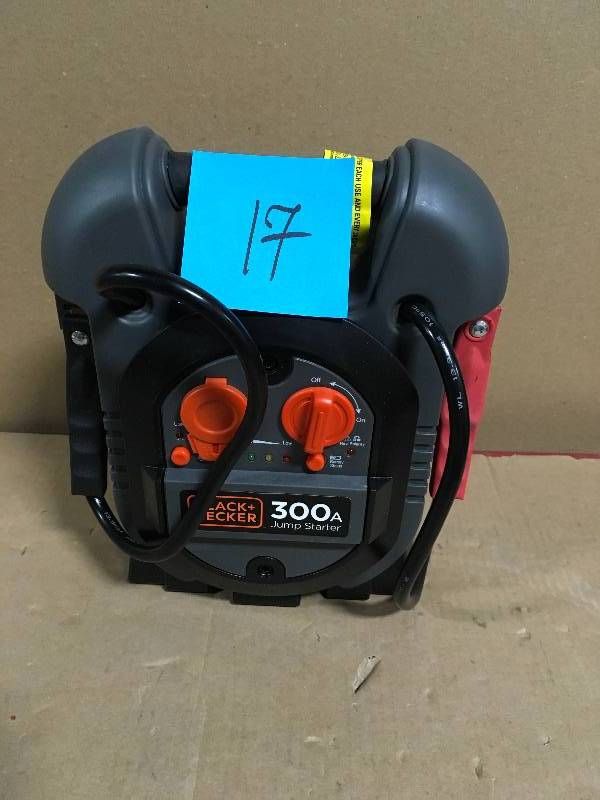lot 17 image: BLACKDECKER 300 Amp Portable Jump Starter  in good condition