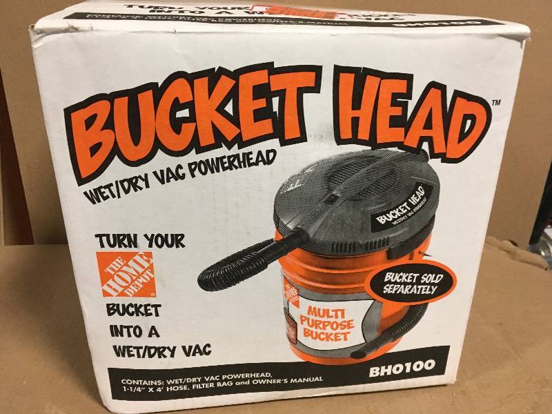 lot 24 image: Bucket Head 5 Gal. 1.75-Peak HP Wet Dry Vac  in good condition