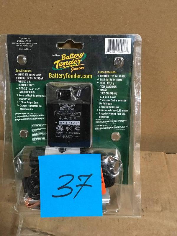 lot 37 image: Battery Tender 12-Volt 750mA Battery Tender Junior  in good condition