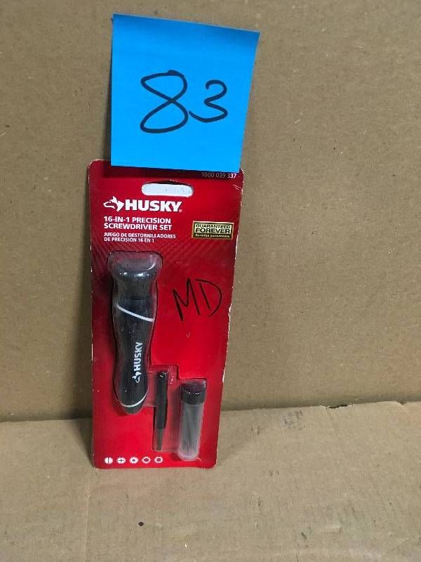 lot 83 image: Husky 16-in-1 Screwdriver Set (9-Piece)  in good condition