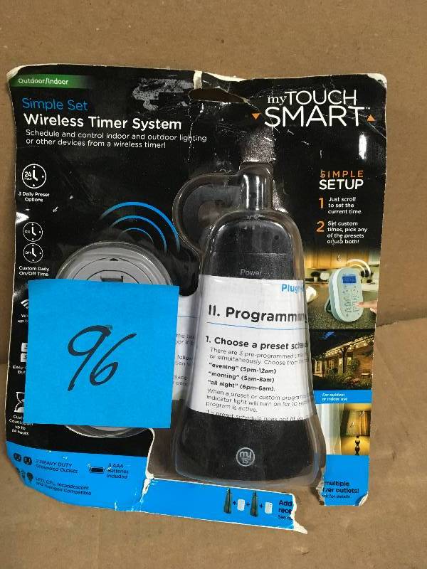 lot 96 image: myTouchSmart Simple Set IndoorOutdoor 2-Outlet Wireless Timer System