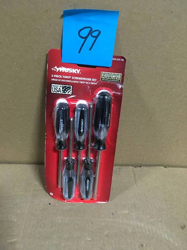 lot 99 image: Husky Torx Screwdriver Set (5-Piece)  in good condition