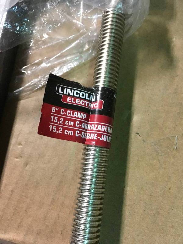lot 6 image: Lincoln Electric 6 in. C-Clamp (1-Pack) in good condition