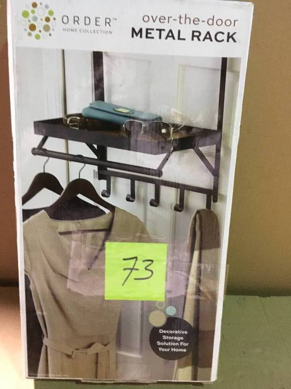 lot 73 image: Order Home Collection 18.9 in. x 19.69 in. Over-the-Door Garment Rack Vintage in good condition