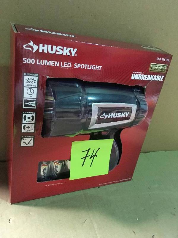 lot 74 image: Husky 500 Lumen LED Compact Unbreakable Spotlight in good condition