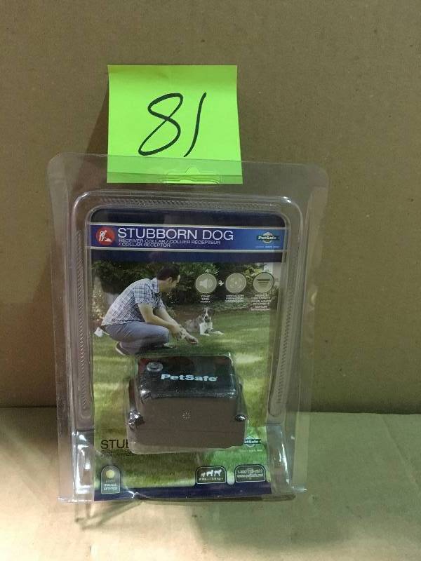 lot 81 image: PetSafe Add-a-Dog Stubborn Dog In-Ground Fence Receiver Collar in good condition