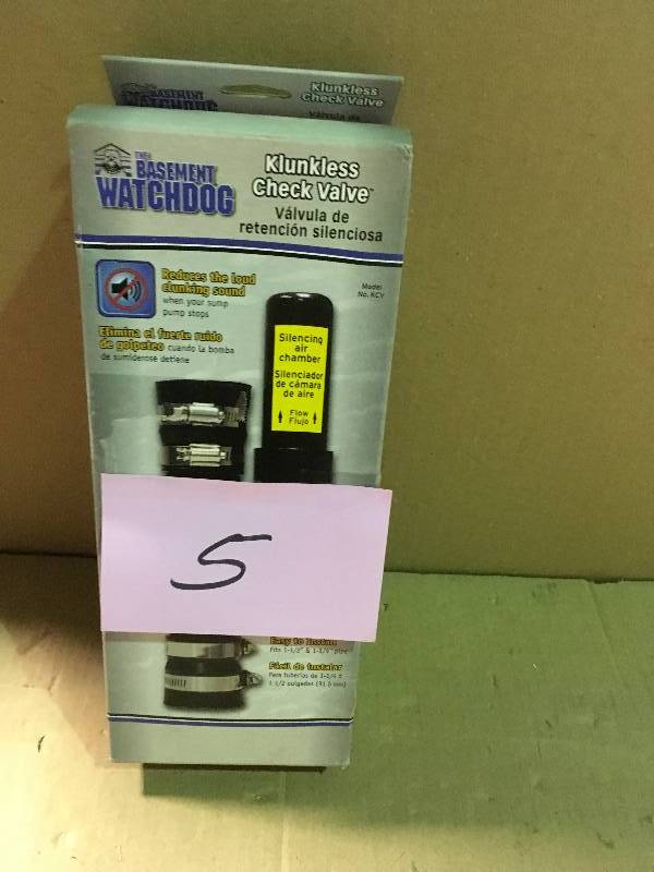 lot 5 image: Basement Watchdog Klunkless Check Valve  in good condition