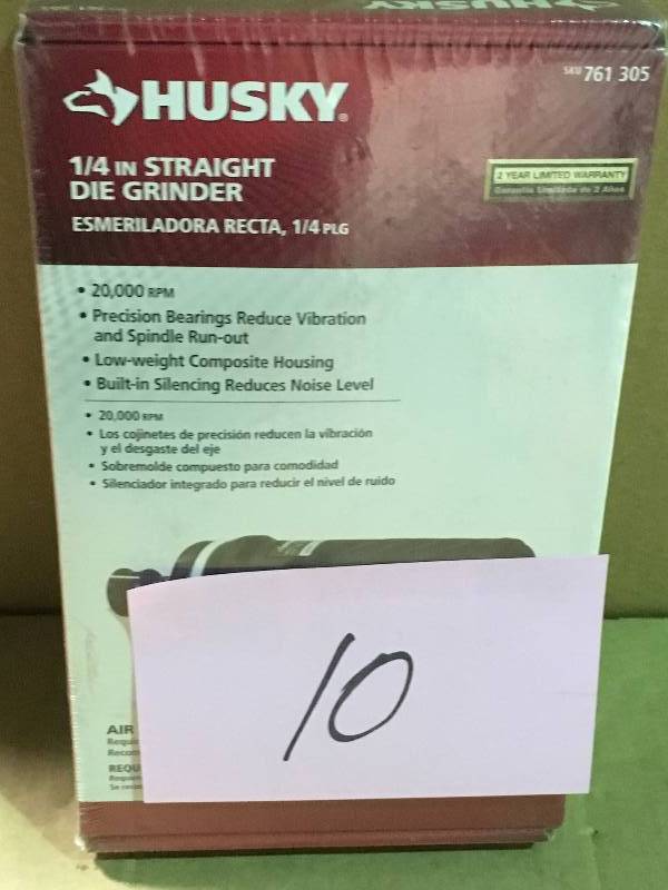 lot 10 image: Husky 14in Straight Die Grinder not used