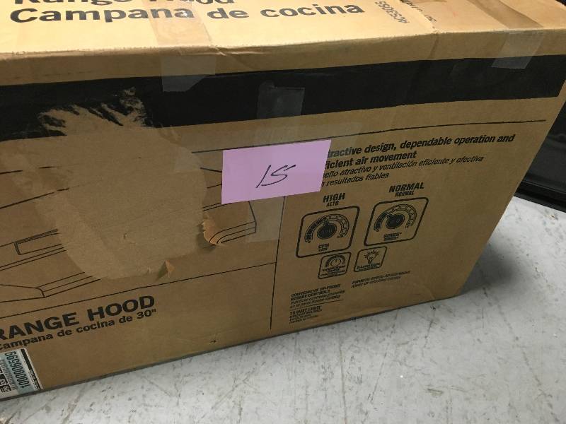 lot 15 image: NuTone ACS Series 30 in. Convertible Under Cabinet Range Hood with Light in Stainless Steel  in good condition