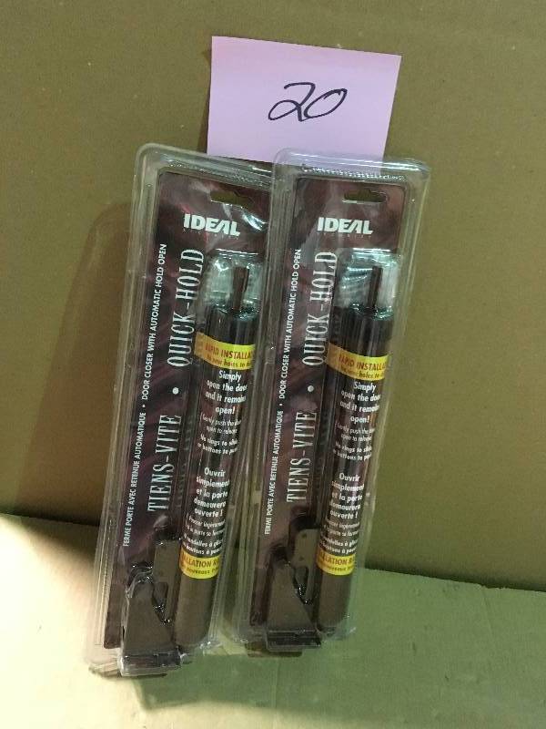 lot 20 image: IDEAL Security Quick-Hold Standard Storm Door Closer (Brown) QTY 2  in good condition