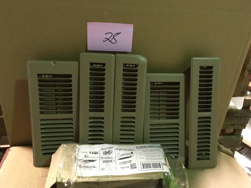 lot 28 image: ASS SIZES Everbilt 4 in. x 10 in. Brown Floor Diffuser QTY 7  in good condition