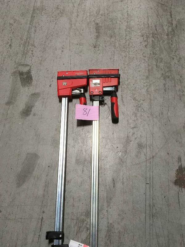 lot 81 image: BESSEY 24 in. K Body REVOlution (KRE) Parallel Clamp with Composite Plastic Handle and 3-3 4 in. Throat Depth in good condition