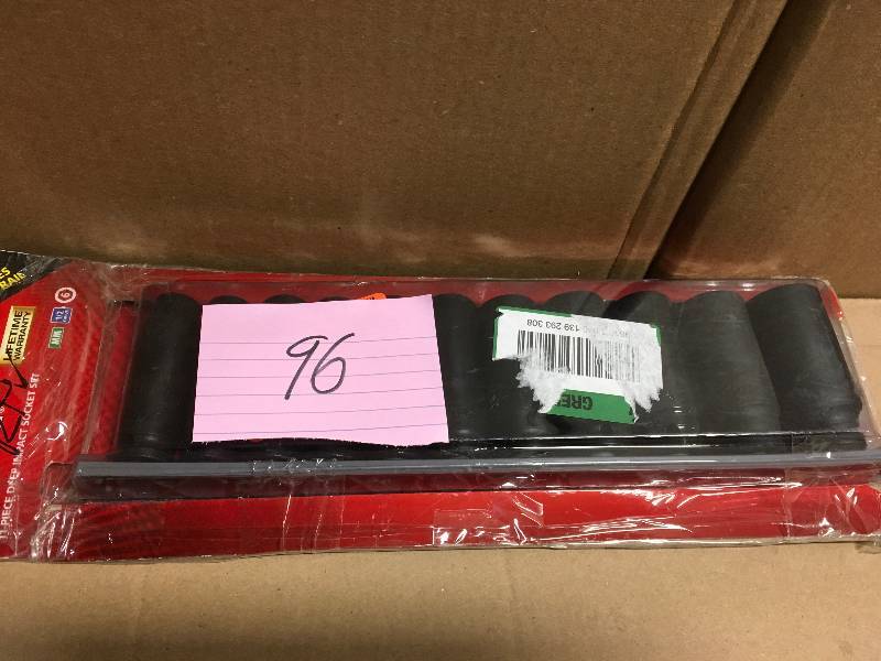 lot 96 image: Husky 12 in. Drive Deep Metric Impact Socket Set (11-Piece) in good condition