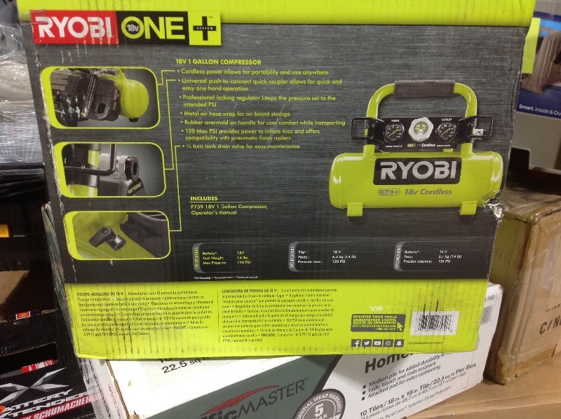 lot 116 image: Ryobi 18-Volt ONE Cordless 1 Gal. Portable Air Compressor (Tool Only) in very good condition