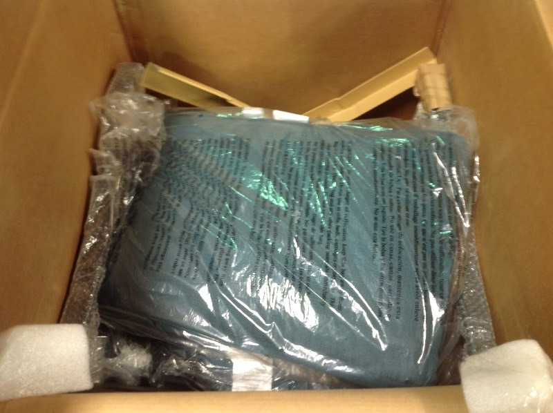 lot 119 image: Hampton Bay Riley Stationary Outdoor Lounge Chair with Charleston Cushions (1 chair only ) no used