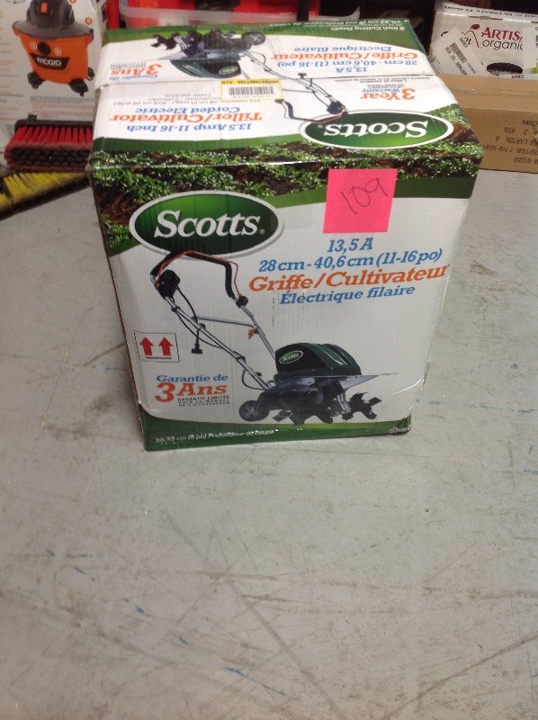 lot 109 image: Scotts 16 in. 13.5-Amp Corded Electric TillerCultivator in good conditions