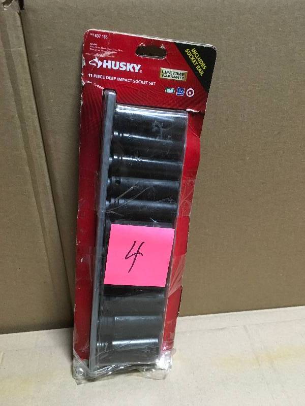 lot 4 image: Husky 12 in. Drive Deep Metric Impact Socket Set (11-Piece)  in good working condition