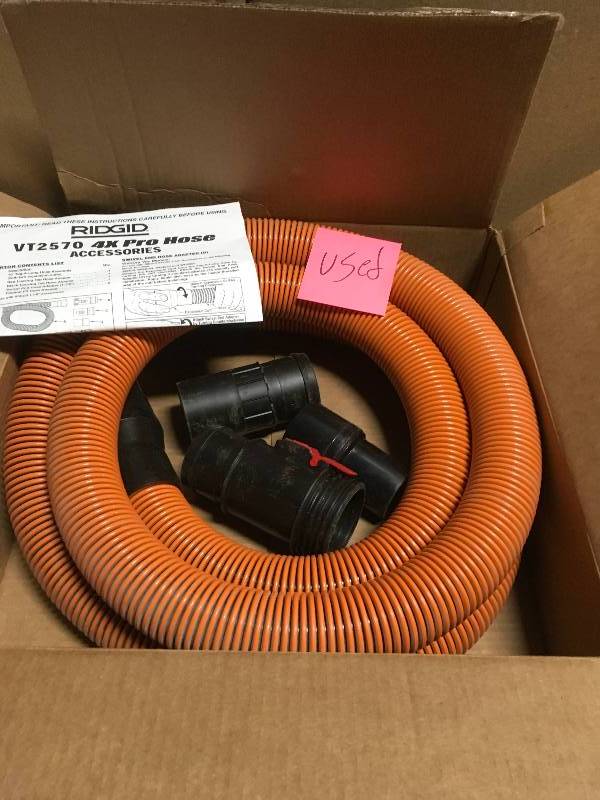 lot 32 image: RIDGID 1-78 in. x 10 ft. Professional Grade Vacuum Hose Kit for RIDGID Wet Dry Shop Vacuums USED in good working condition