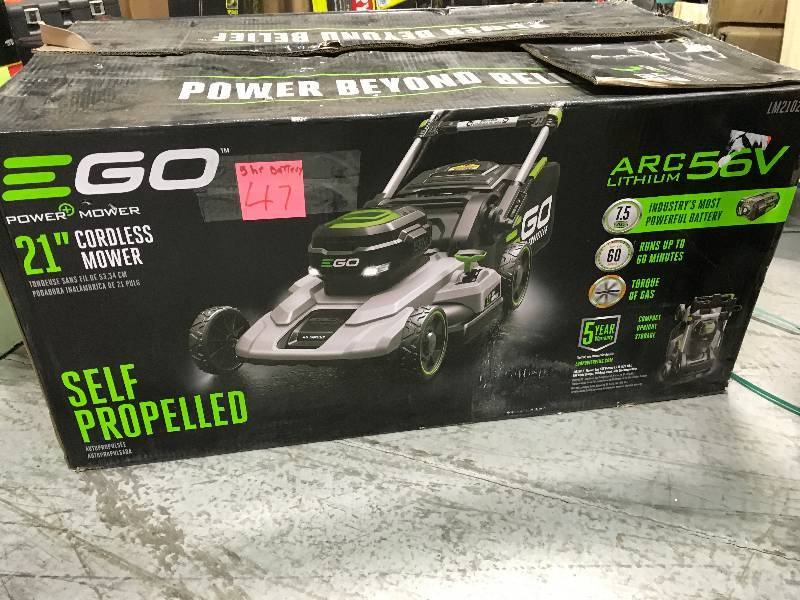 lot 47 image: EGO 21 in. 56-Volt Lithium-ion Cordless Walk Behind Self Propelled Mower Kit with 5.0Ah Battery and Charger Included  in good working condition