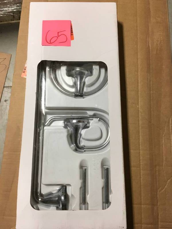 lot 65 image: Glacier Bay Bathroom Fixtures Constructor 3-Piece Bath Accessory Kit in Chrome in good condition