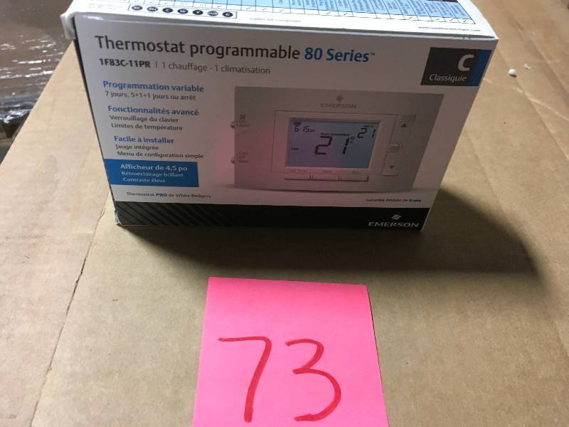 lot 73 image: Emerson 7-Day Programmable Conventional (1H1C) Digital Thermostat in good condition