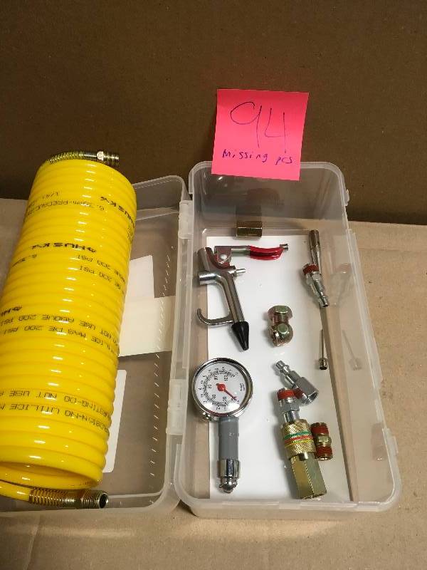 lot 94 image: Husky 25 ft. Nylon Recoil Kit (15-Piece) MISSING PCS