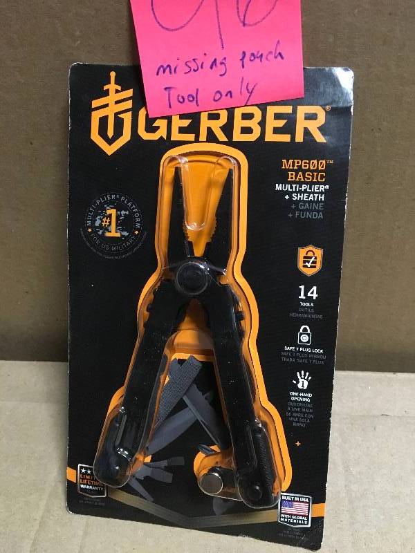 lot 96 image: Gerber MP600 Basic 14-in-1 Multi-Tool in Black MISSING POUCH TOOL ONLY in good condition