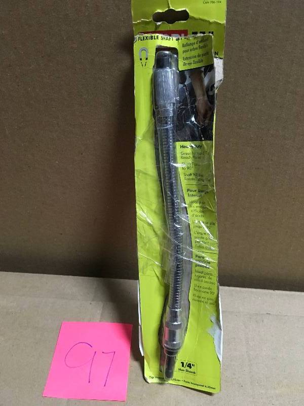 lot 97 image: RYOBI 11 in. Flexible Shaft Bit Holder in good condition