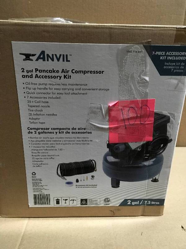 lot 100 image: ANVIL 2G Pancake Air Compressor in good condition