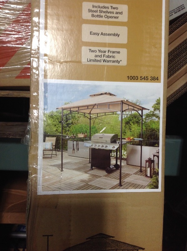 lot 118 image: Hampton Bay Heathermoore 8 ft. x 5 ft. Grill Gazebo in good conditions
