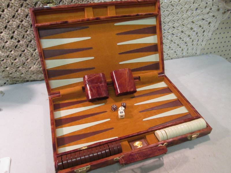 lot 60 image: Portable Backgammon Game  F-0...