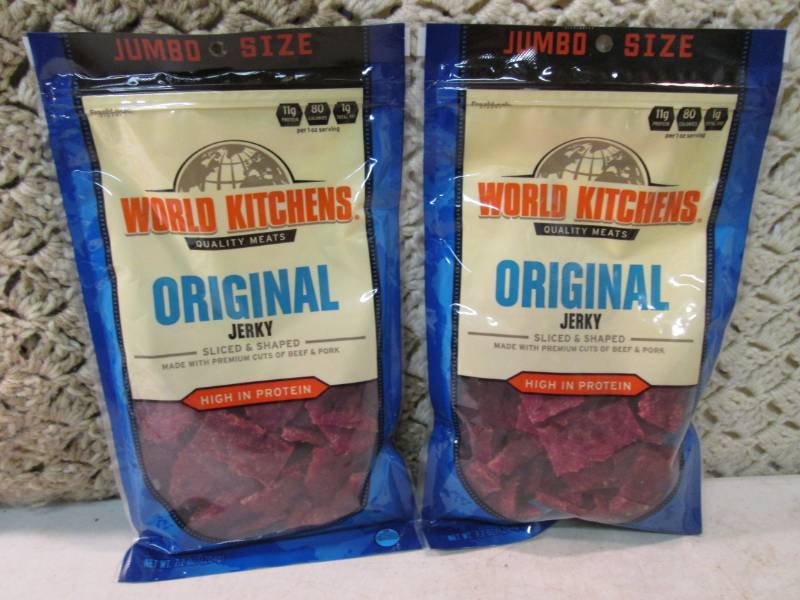 lot 141 image: 2 Jumbo Size Bags of Original Jerky...