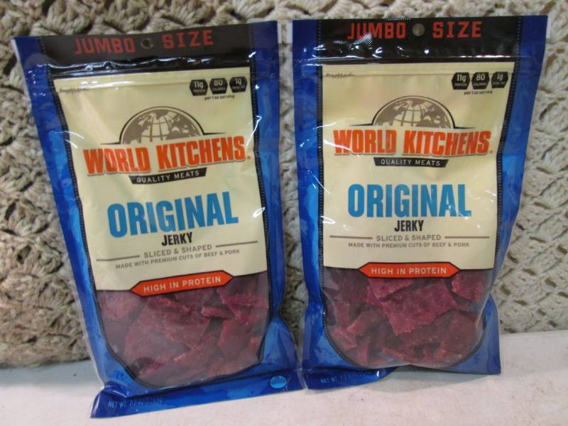 lot 143 image: 2 Jumbo Size Bags of Original Jerky...