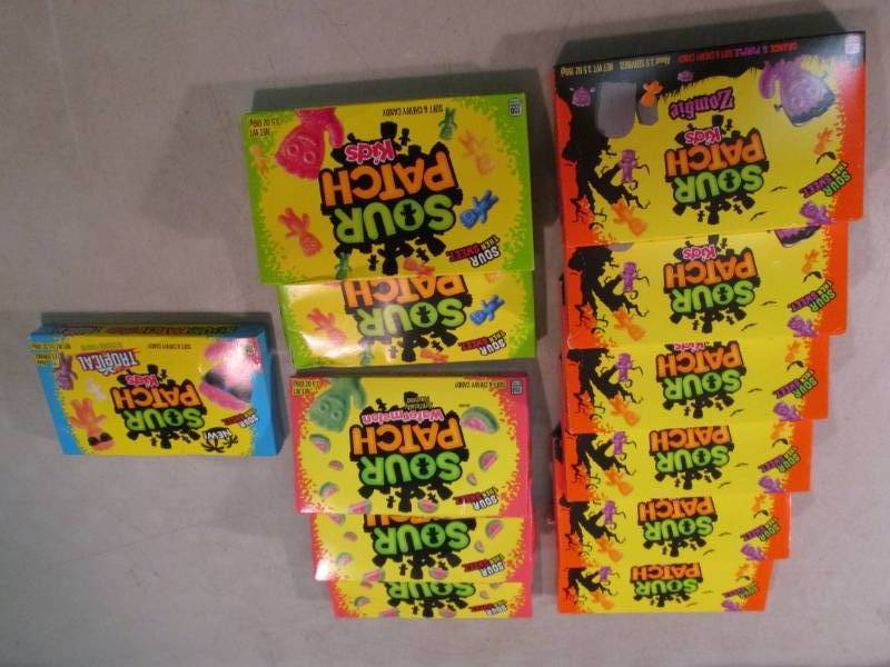 lot 144 image: 12 Assorted Boxes of Sour Patch Can...