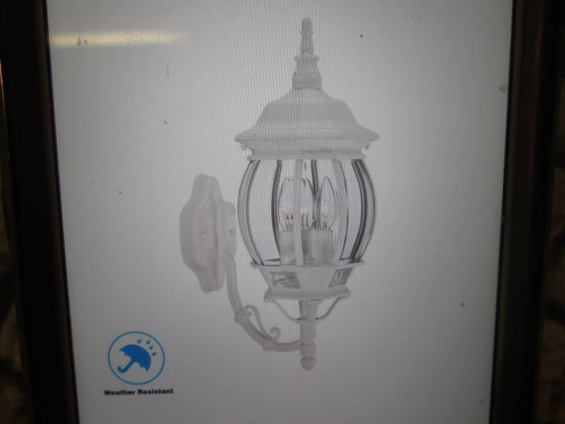 lot 252 image: Hampton Bay 3-Light White Outdoor W...