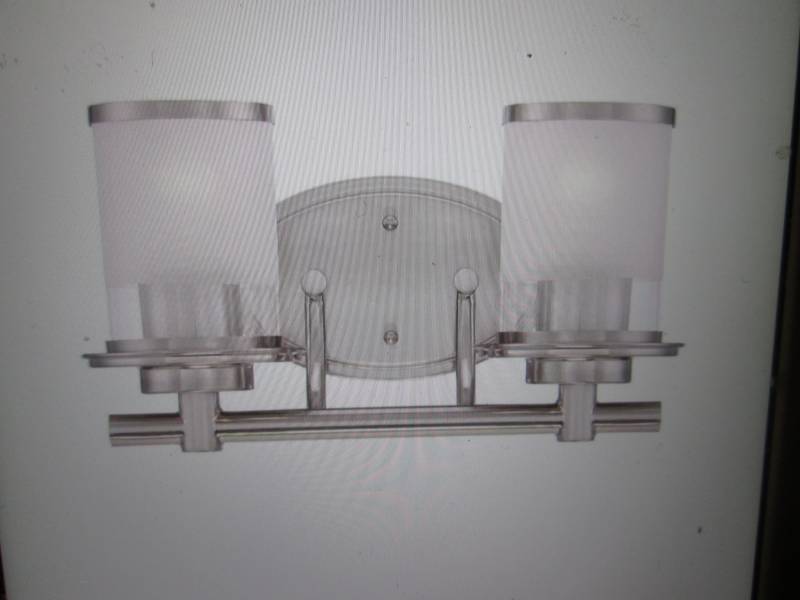 lot 254 image: Hampton Bay 2-Light Brushed Nickel ...