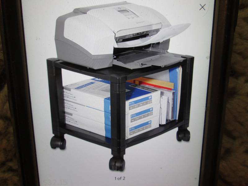 lot 262 image: Kantek Two Shelf Mobile Printer Sta...
