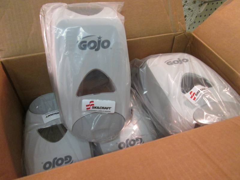 lot 268 image: Case with 5 GoJo Wall Mount Soap Di...