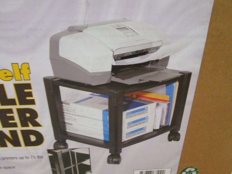 lot 284 image: Kantek Two Shelf Mobile Printer Sta...