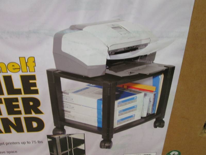 lot 286 image: Kantek Two Shelf Mobile Printer Sta...