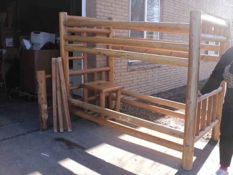 Log Bunk Bed Missing Hardware, som...