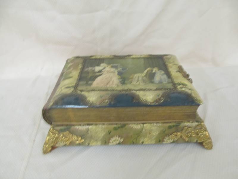 lot 81 image: Antique photo album with music box