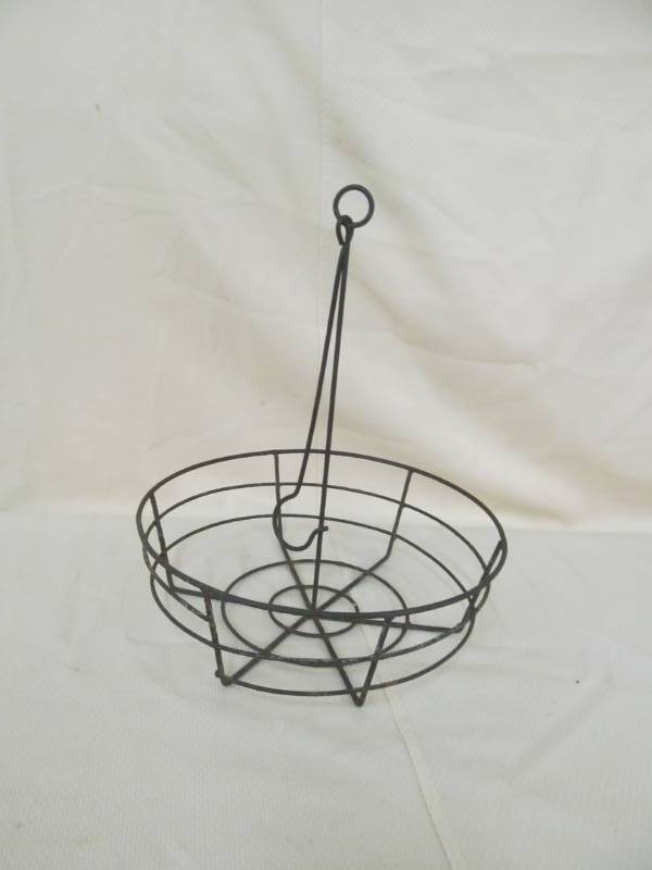 lot 105 image: vintage hanging metal basket