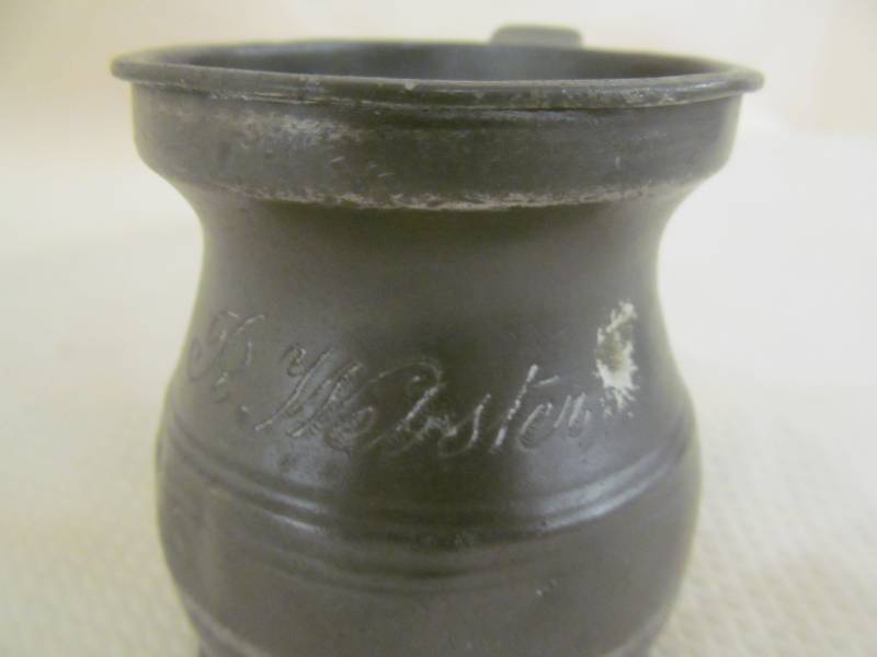 lot 140 image: vintage pewter tankard