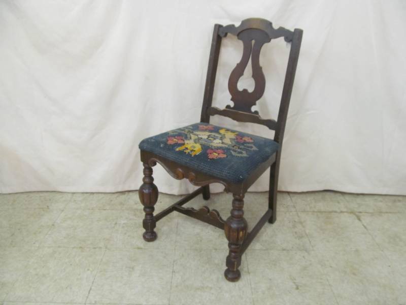 lot 154 image: vintage Needlepoint chair
